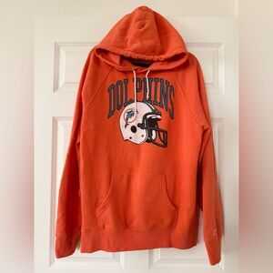 Homage Orange Miami Dolphins Helmet Retro Hoodie